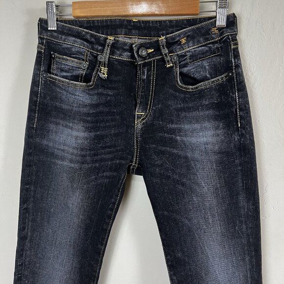 R13‎ Jeans Alison Skinny Tartlon Raw Hem Dark Distressed Made In Italy Size 27 - Picture 2 of 13